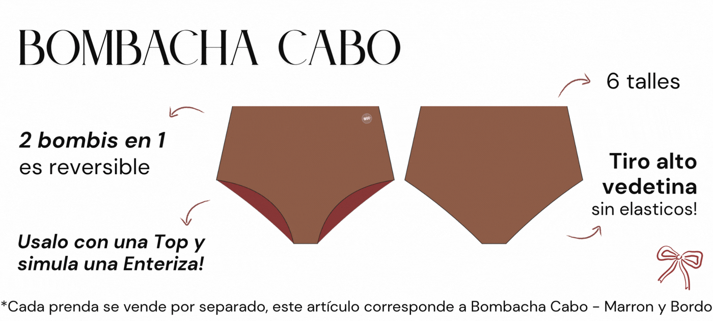 bombacha tiro alto bordo y marron reversible